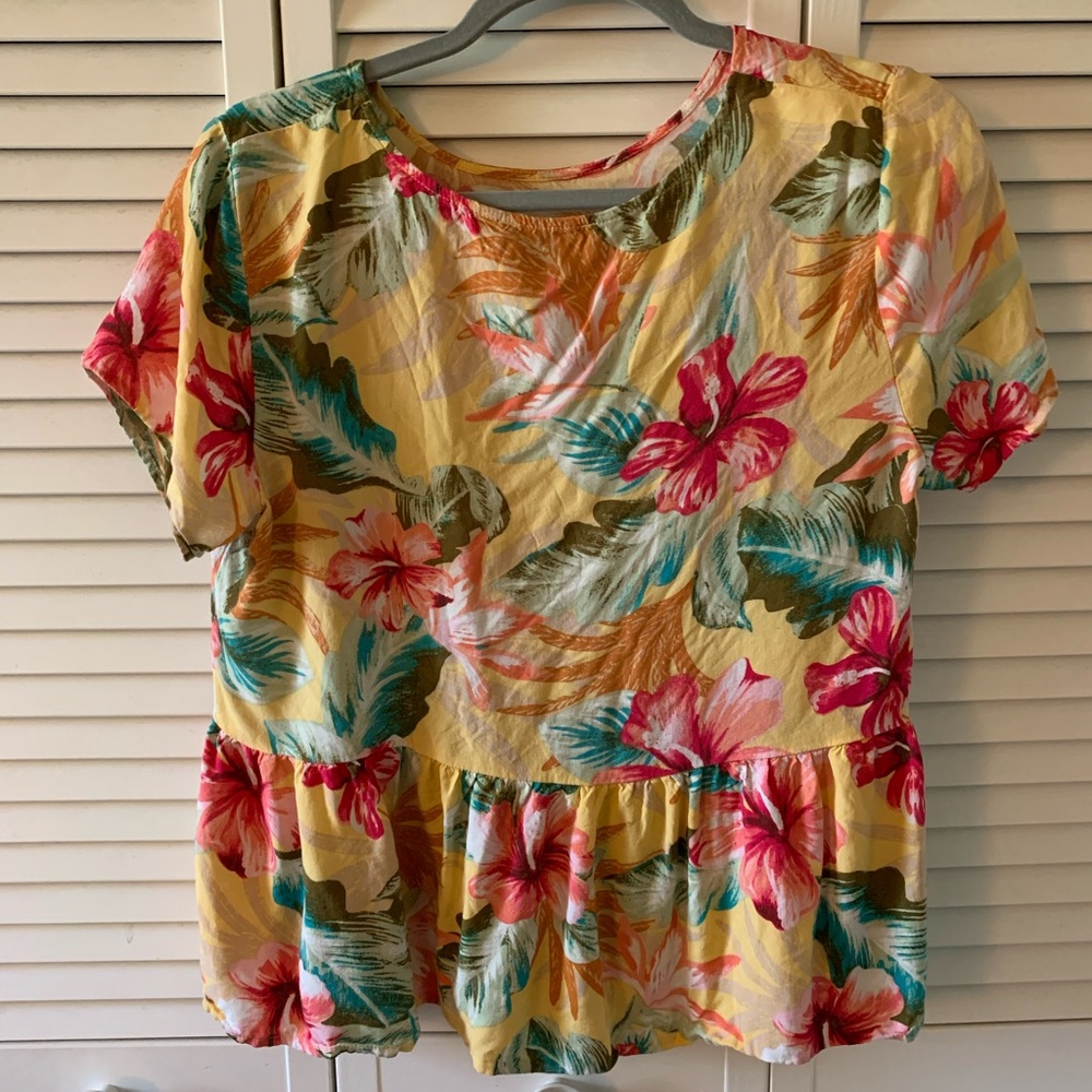 Yellow floral shirt